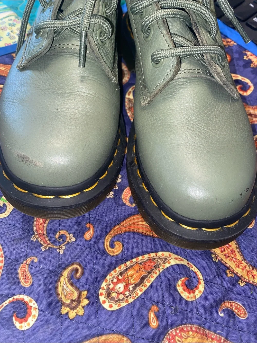 Dr Marten pascal sage green leather.